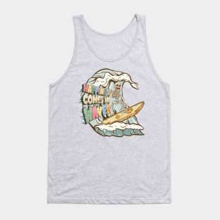 Happiness Comes In Waves Skeleton Surfing Tank Top